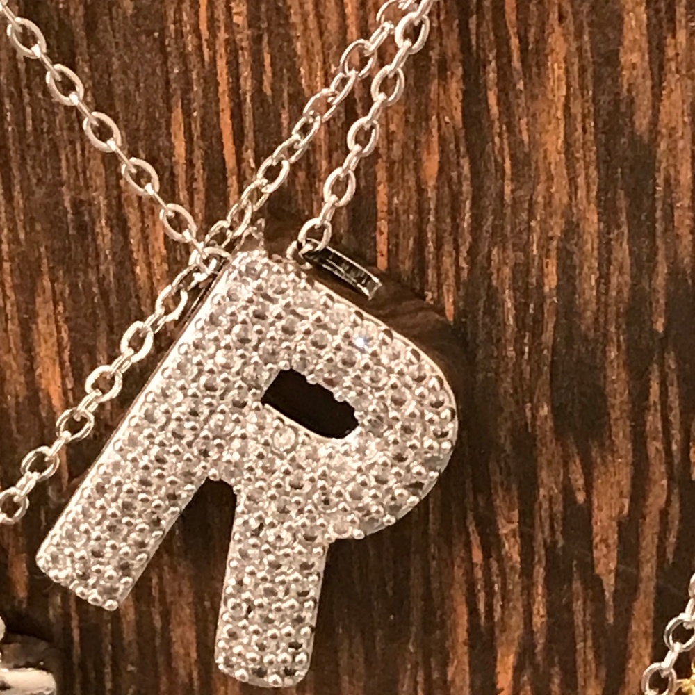 R Silver necklace